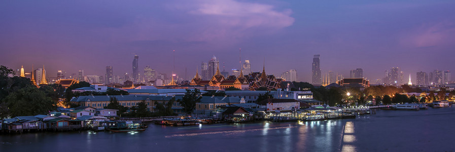 在曼谷的大皇宫全景