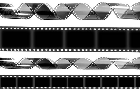 相机胶卷。35 毫米.电影地带白色 filmrolle 胶片相机上孤立