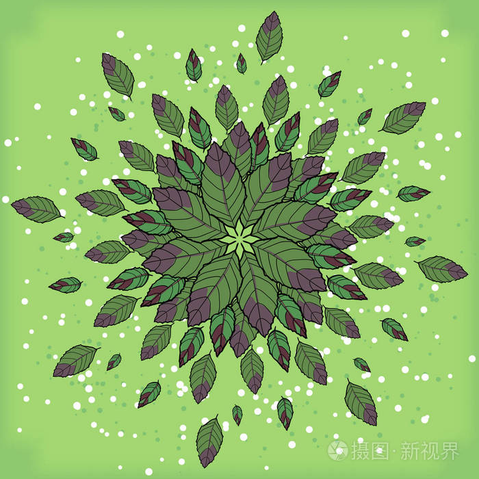 对称几何圆形图案组成的植物