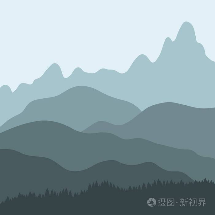 山风景矢量图形