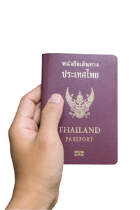 孤立的手持护照