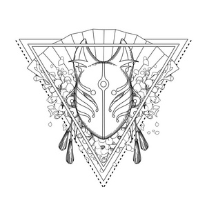 狐狸面具涂鸦图片