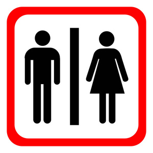 矢量男人和女人的图标 卫生间标识 洗手间 小风格 象形图照片