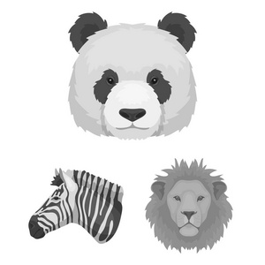 野生动物单色图标集合中的设计。哺乳动物和鸟类矢量符号股票 web 插图