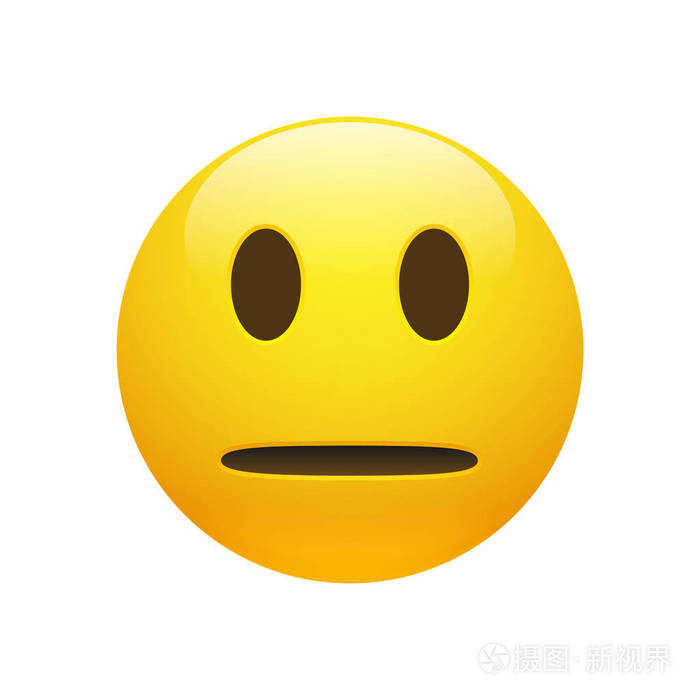 矢量emoji 表情黄中性面