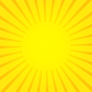 太阳光黄色的太阳在橙色的背景上爆发。