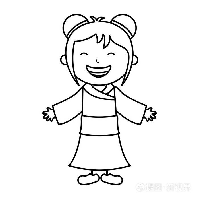 日本小女孩图标插画-正版商用图片0oz6ae-摄图新视界