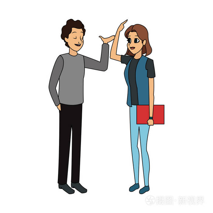 年轻的成年人有对话图标图像