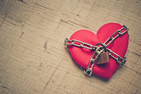 系链一颗心系链与锁照片