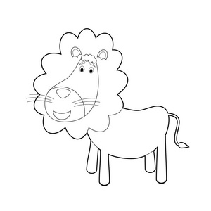 简单着色的动物图画小孩子 狮子