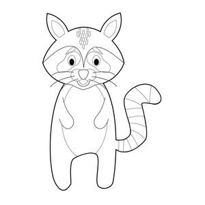 浣熊挥舞着易着色的动物图画小孩子: 浣熊照片