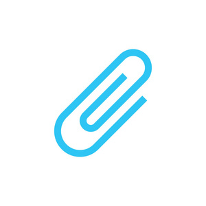 附加剪影回形针-附件图标-附加文件-在白色背景上隔离的平面矢量插图