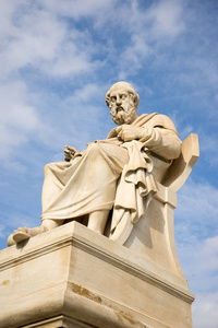 古希腊哲学家柏拉图的大理石雕像照片