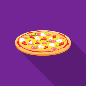 平面样式的 web 披萨矢量图标
