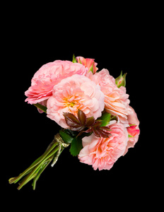 柔和的粉色花园玫瑰花束