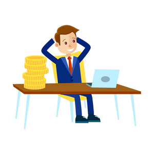 个商人坐在办公室桌图相似素材图片