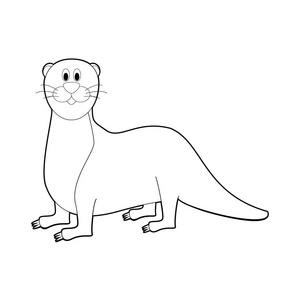 简单着色的动物图画小孩子 水獭照片