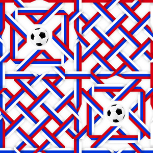 足球旗帜。俄罗斯彩色无缝图案