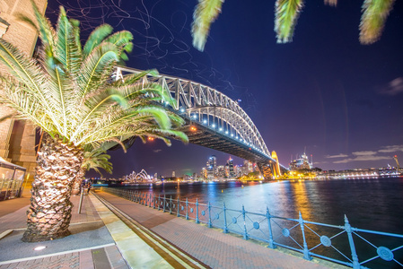 悉尼港湾大桥黄昏的辉煌