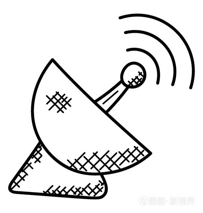 卫星天线接收或传输通信卫星信息插画-正版商用图片0ozmze-摄图新视界