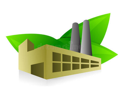 环保型工厂插画设计图片