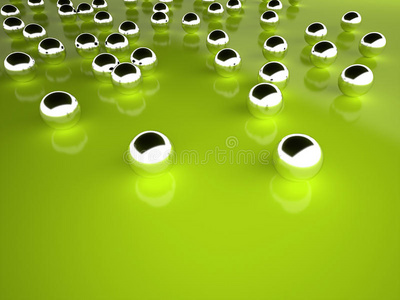 绿色抽象铬球