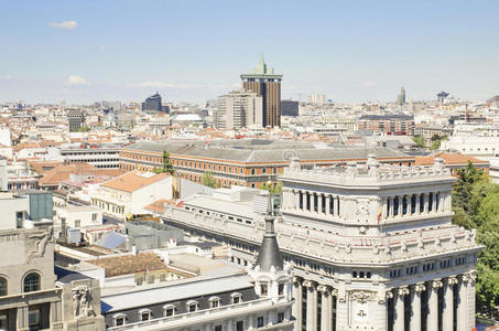 马德里空中城市景观。