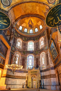 土耳其伊斯坦布尔圣索菲亚教堂内部