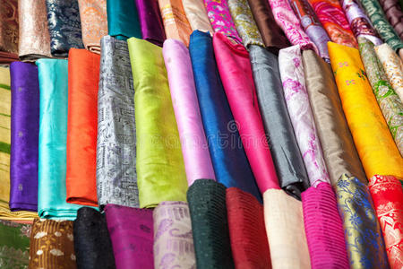 市场上的印度布照片