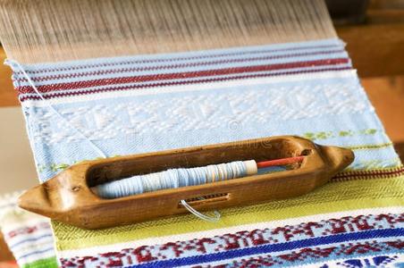 工艺 纺织品 织布机 穿梭机 手工制作的 装置 编织 木材