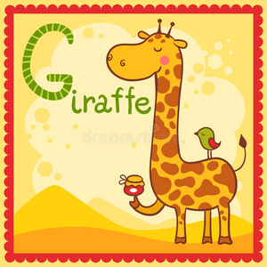 插图字母g和长颈鹿。