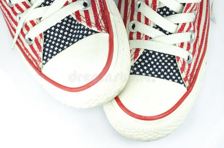 美国星条旗装饰的鞋子