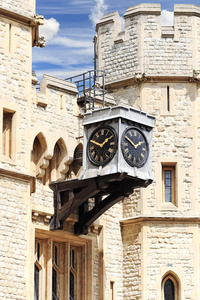 英国伦敦塔珍宝屋的旧钟图片