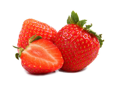 一组白色的草莓