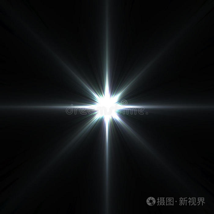 孤立在黑色上的恒星耀斑超新星