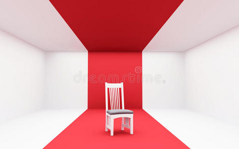 红色白色椅子