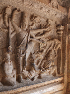 石质浮雕，阿诸那忏悔，印度马哈巴利普拉姆