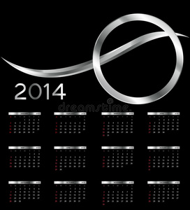 2014年新年日历矢量图