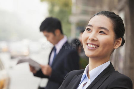 中国北京年轻开朗的女商人画像