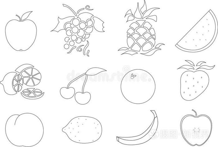给自己的水果上色插画-正版商用图片0p3rbr-摄图新视界