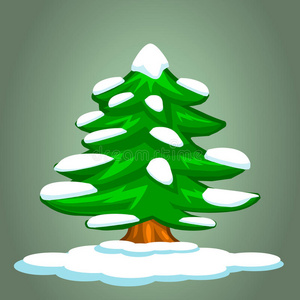 圣诞树和雪