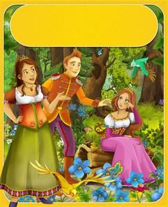 小王子或小公主城堡骑士和小精灵儿童插画照片