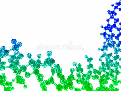 蓝绿光泽化学分子结构图片
