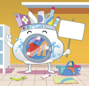 洗衣机卡通图片