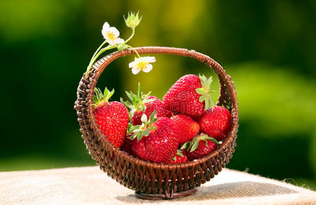 篮子里有红草莓