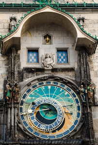捷克布拉格老市政厅的天文钟