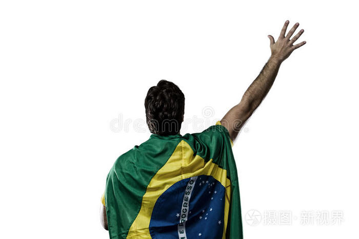 背着巴西国旗