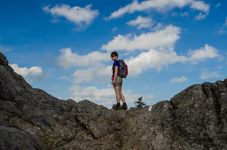 女徒步旅行者