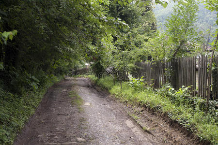 村泥路木栅栏