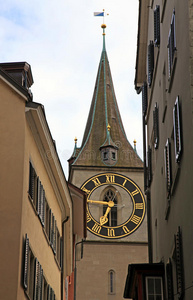 瑞士苏黎世圣彼得教堂钟楼